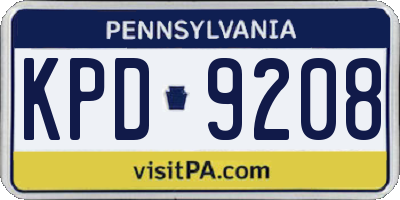 PA license plate KPD9208