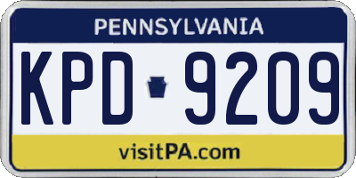 PA license plate KPD9209