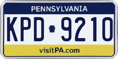 PA license plate KPD9210