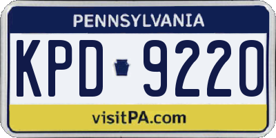PA license plate KPD9220