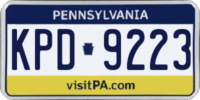 PA license plate KPD9223