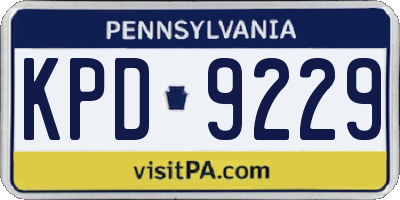 PA license plate KPD9229