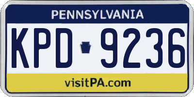 PA license plate KPD9236