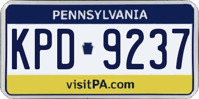 PA license plate KPD9237