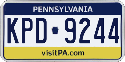 PA license plate KPD9244
