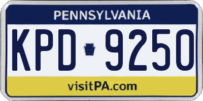 PA license plate KPD9250