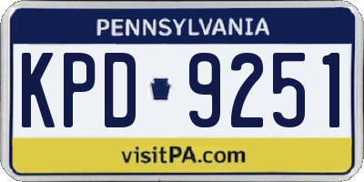 PA license plate KPD9251