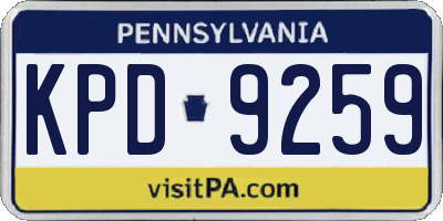 PA license plate KPD9259