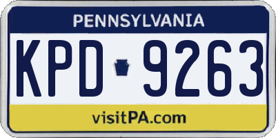 PA license plate KPD9263