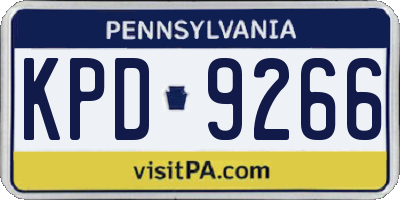PA license plate KPD9266