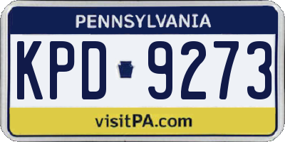 PA license plate KPD9273
