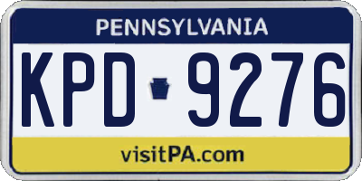 PA license plate KPD9276