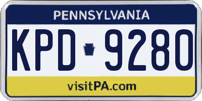 PA license plate KPD9280