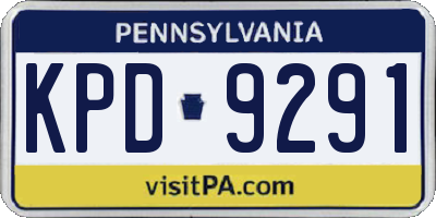 PA license plate KPD9291