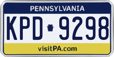 PA license plate KPD9298
