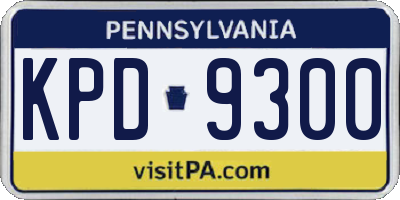 PA license plate KPD9300