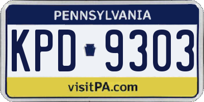 PA license plate KPD9303