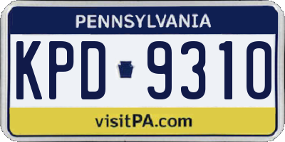 PA license plate KPD9310