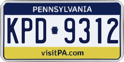 PA license plate KPD9312