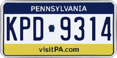 PA license plate KPD9314