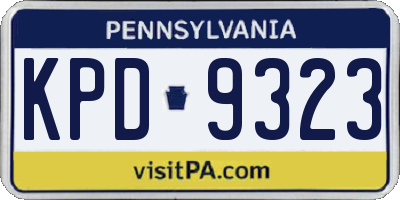 PA license plate KPD9323