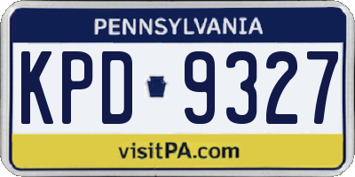 PA license plate KPD9327