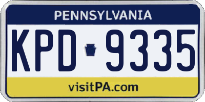 PA license plate KPD9335