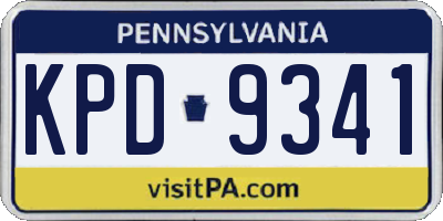 PA license plate KPD9341