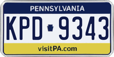 PA license plate KPD9343