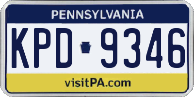 PA license plate KPD9346