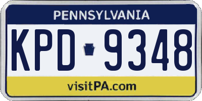 PA license plate KPD9348
