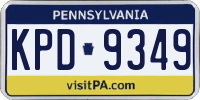 PA license plate KPD9349