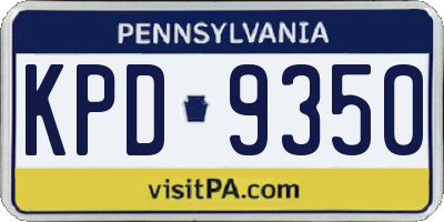 PA license plate KPD9350