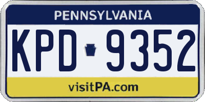 PA license plate KPD9352