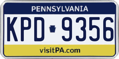 PA license plate KPD9356