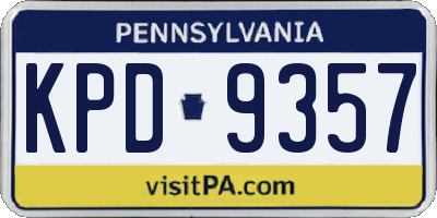 PA license plate KPD9357