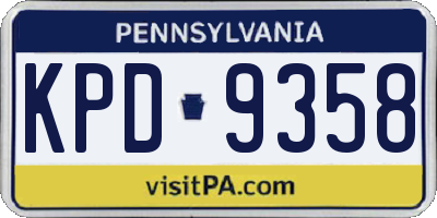 PA license plate KPD9358