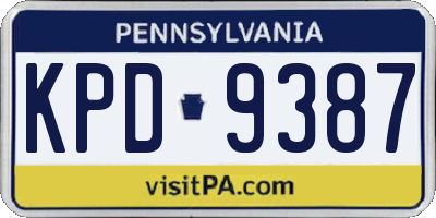 PA license plate KPD9387