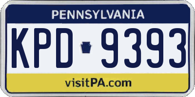 PA license plate KPD9393