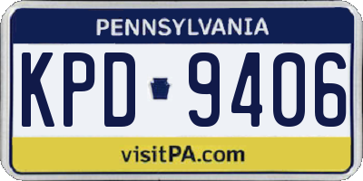 PA license plate KPD9406