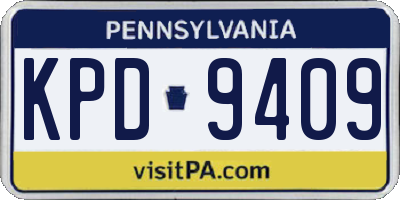 PA license plate KPD9409
