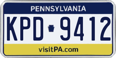 PA license plate KPD9412
