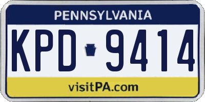 PA license plate KPD9414