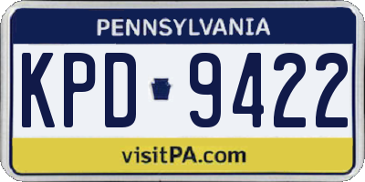 PA license plate KPD9422
