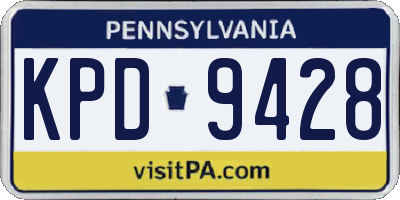 PA license plate KPD9428