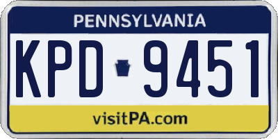 PA license plate KPD9451