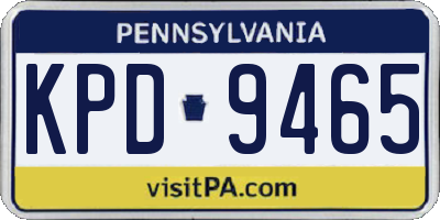 PA license plate KPD9465