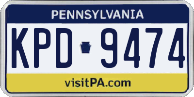 PA license plate KPD9474
