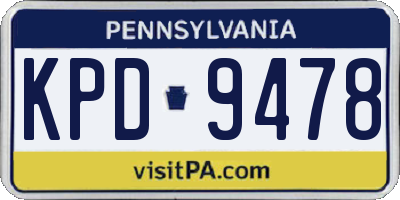 PA license plate KPD9478