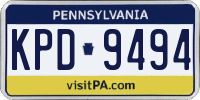 PA license plate KPD9494